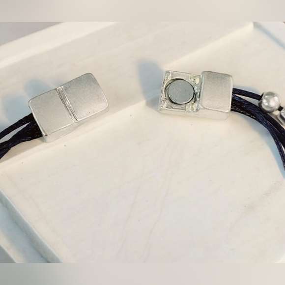 Womens Lapis Lazuli Stone Layered Magnetic Bracelet - Picture 5 of 11